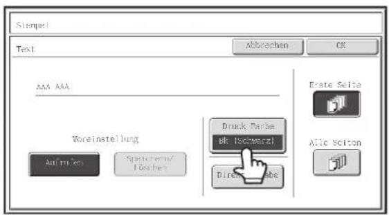 Stampset Text Abbrechen CK AAA AAA Voreinstellung Druck Darbe Bk Ischwerzi Direct Betriebs Erste Seite Alic Sotzen