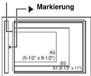 Markierung A5 (5-1/2" x 8-1/2") B5 A4 (8-1/2" x 11")