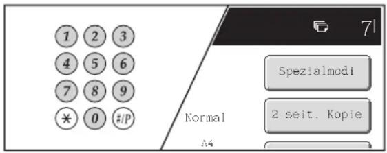 1 2 3 4 5 6 7 8 9 * 0 #/P Normal Spezialmodi 2 seit. Kopie A4