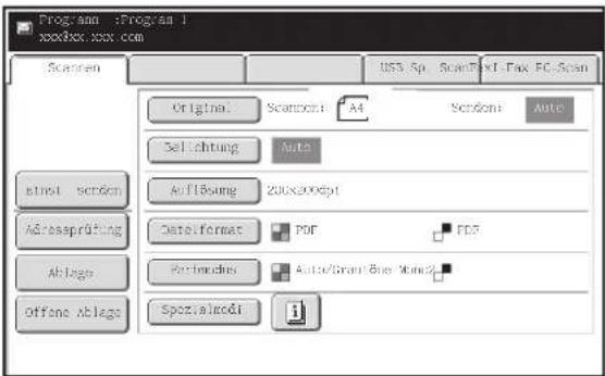 Program :Program1 xxxNex.xx.com Scanen Original Scanes: A4 Scends Auto Selichtung Auto Aflösung 200x300opt Data format PDF PDF Auto/Grant One Only2 Offene ablage Spezialodi