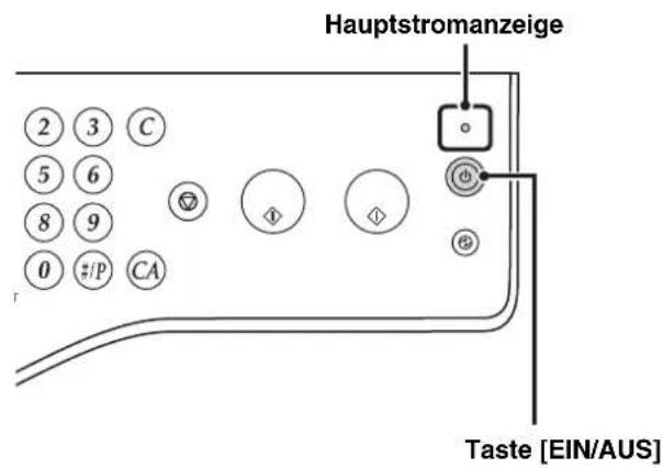 Hauptstromanzeige Taste [EIN/AUS]