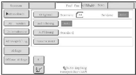Scanen Fax Fax https:Fax Scanen Original Scanen: A4 Sendenz Auto Sentenzung Auto Unreadresser Aufösung Standard Admissprüfung Special mode Ablage Officer Ablage 8 Auto Empfang Faxspotcher=100%