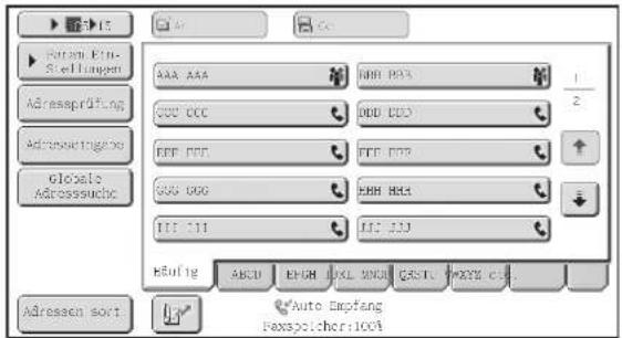 A##15 Parami Eink- Stellungen Adressprüfung Adressprüngene Glovesie Adresssuche AAA AAA CCC CCC PPP PPP GUG CCC PPP PPP PPP PPP PPP PPP PPP PPP PPP PPP PPP PPP HUI 111 HUI 230 HUI 230 HUI 230 HUI 230 HUI 230 HUI 230 HUI 230 HUI 230 HUI 230 HUI 230 HUI 230 HUI 230 HUI 230 HUI 230 HUI 230 Auto Empfang Faxspolcher:1008