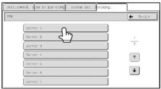 Data,snwlog, scan zu ADD Testpl, status ext, intenzug. FTP Server 1 Server 2 Server 3 Server 4 Server 5 Server 6 Server 7 1/2 ↑ ↓