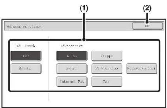 Address sortleren Tab. Dach ABC Burtus A files s-mail Internet Fax Cnigger E:\AD値\desktop Fax Networkkordner (1) (2)