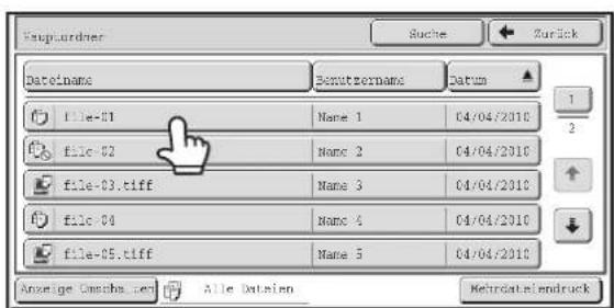 Europsdreiber Suche Zurück Dateiname Bemutszernama Datum 1 2 file-01 Name 1 04/04/2010 file-02 Name 2 04/04/2010 file-03.tiff Name 3 04/04/2010 file-04 Name 4 04/04/2010 file-05.tiff Name 5 04/04/2010 Anzeige Cnobsch. en Alle Datsien Metrdatelendruck