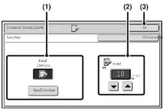 (1) Cannan/Sperisnode Löschen (2) OX GSAberlöch Rand löschen Randlöschen 10 15-400