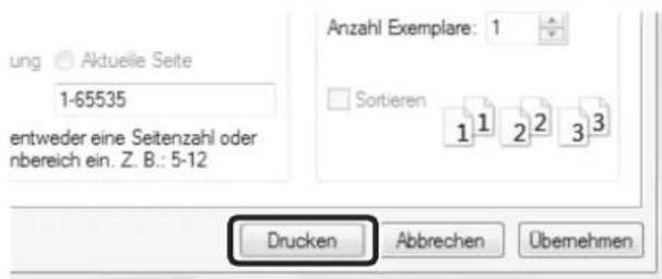 ung Aktuelle Seite 1-65535 entweder eine Seitenzahl oder nbereich ein. Z. B.: 5-12 Anzahl Exemplare: 1 Sortieren 1 1 2 2 3 3 Drucken Abbrechen Übemehmen
