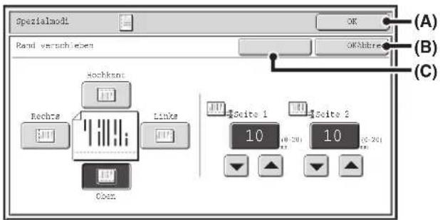 Spezialmodi OK Band verschleben OKAbbrev (A) (B) (C) Rechts Hochkant Links Seite 1 Seite 2 10 10 (0-20) (0-20) Clock