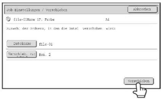 Job-Einstellungen / Verschieben file-01Name 17. Farbe M Aufzahl des Ordnera, in den die Ostel verschoben wird: Dateiname file-01 Verschieb. Auf Ben. 2 Vorschoben