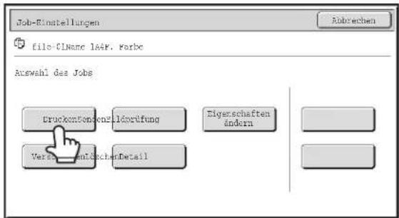 Job-Einstellungen file-CNName 1A4R. Karbo Abbrechen Auswahl das Jobs Drucktonsonenzildörung Eigerschaften ändern VerzernentischenDetail