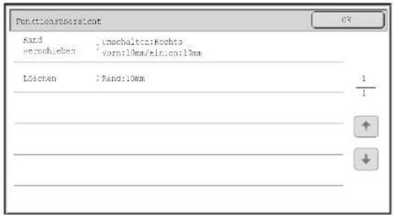 Funktionssversicht Hand : Unschalten:Rochts verschieben : Vorn:10mm/fin:en:10mm Läschen : Rand:10mm 1 1 ↑ ↓