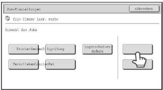 Job-Rinstellungen file OName IASP, Karbe Abbrechen Atswahl des Jobs CrückenSendemn! loperufung VerachlebenLächenNet sigarschaften ändern