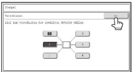 SHARP MX-C381 - Berühren Sie die Taste der gewünschten Zielposition. - 2