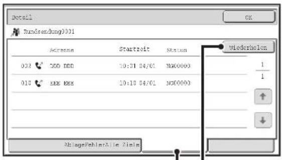 Detail Rundeendung0001 ACGRIESE Startzeit Status Wiederholen 032 DDD DDD 10:31 04/01 NG00000 018 EEE BEE 10:10 04/01 NG00000 AblagePeblerAlle Zieln