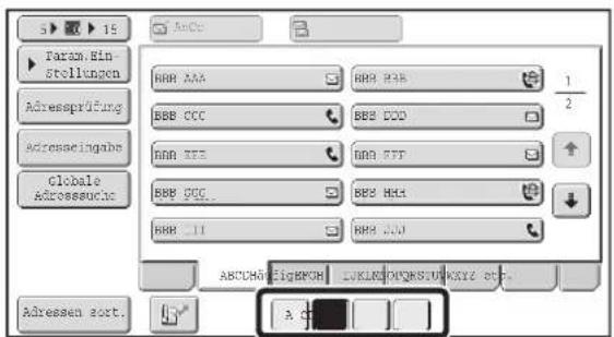 SHARP MX-C381 - Einschränken des Suchbuchstabenbereichs - 1