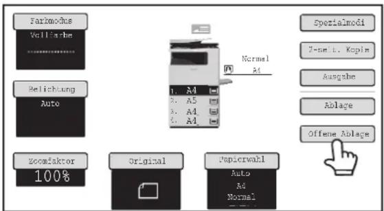 Farbmodus Veillfarbe Relichung Auto Zoomfaktor 100% Original Papierwahl Auto A4 Normal A4 1. A4 2. A5 3. A1 4. A1 Spezialmodi Z-mel L. Kopin Ausgabe Ablage Offene Ablage