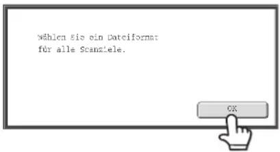 Wählen Sie ein Dateiformat für alle Scanziele.