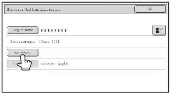 Benutzer Authenrifizierung Login-Name ****** Benutzername : User 0001 Kontwort Auss Lokales Login
