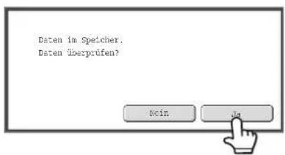 Daten im Speicher. Daten überprüfen? Noin Ja