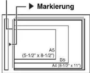 Markierung A5 (5-1/2" x 8-1/2") B5 A4 (8-1/2" x 11")