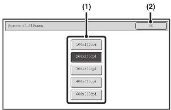 (1) Jennen/AufÜbung 0% (2) 100x130dpi 200x270dpi 300x370dpi 400x470dpi 600x970dpi