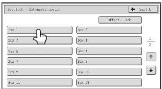 Postfach - Datenspeicherung Öffent. Fach Box 1 Box 2 Box 3 Box 4 1/2 Box 5 Box 6 Box 7 Box 8 Box 9 Box 10 Box 11 Box 12 Zurück