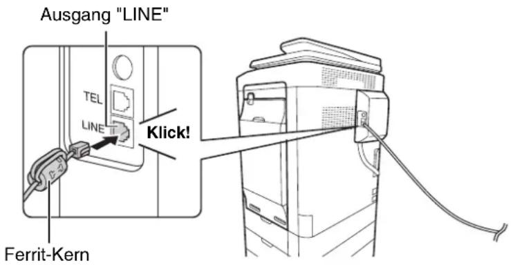 Ausgang "LINE" TEL LINE Klick! Ferrit-Kern