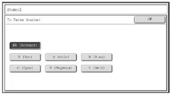 Stoncel In Farbe drucken OK Bk (Software) R (Rct) S (Grän) B (R.au) C (Cysn) M (Megenia) Y (Selb)
