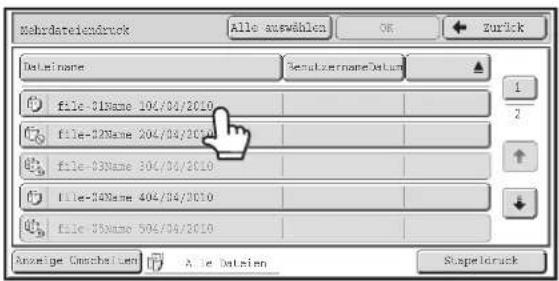 Mehrdateindruck Alle auswählen OK Zurück DataName ResatzernameDatum file-01Name 104/04/2010 file-02Name 204/04/2010 file-03Name 304/04/2010 file-04Name 404/04/2010 file-05Name 504/04/2010 Anzahlige Omschaffen A le Datsien Stopeldruck