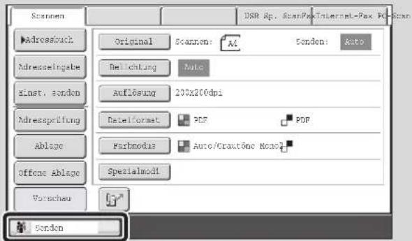 Scanen Original Scanen: AL Sonden: Auto Denelichtung Auto Anflösung 200x200dpi Datelformat PDF PDF Farbmodus Auto/Crautone None? Spezialmodi Vorschau Sonden