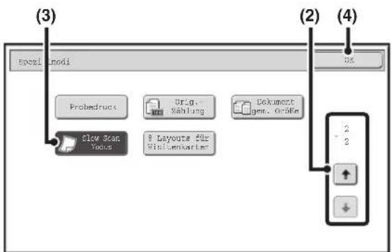 (3) Exzahl modi Probedrums Orig. Sählung Dokument gen. Größe Slow Scan Yield 8 Layouts für Wilmensartel (2) (4) 2 2 ↑ ↓