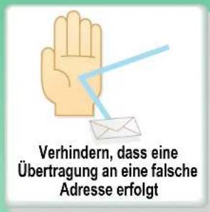 Verhindern, dass eine Übertragung an eine falsche Adresse erfolgt