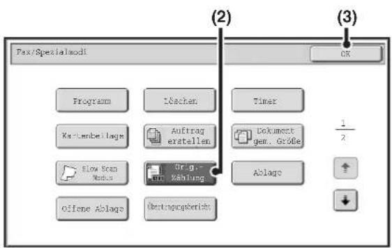 Pax/Spezialmodi Programm 12achen Kostenbeitlage Auftrag erstellen Flow Scan Nebus Org. Rählung Offene Ablogs Übragsgeberichts OK Timer Dokument gem. Größe Ablage 1/2 ↑ ↓ (2) (3)