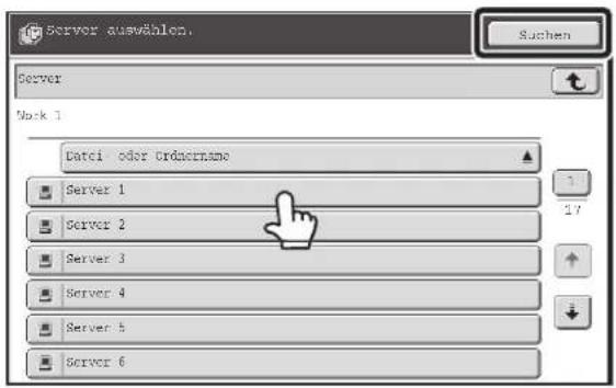 Server auswählen. Server Mock 1 Datei odor ordosname Server 1 Server 2 Server 3 Server 4 Server 5 Server 6 Suchen