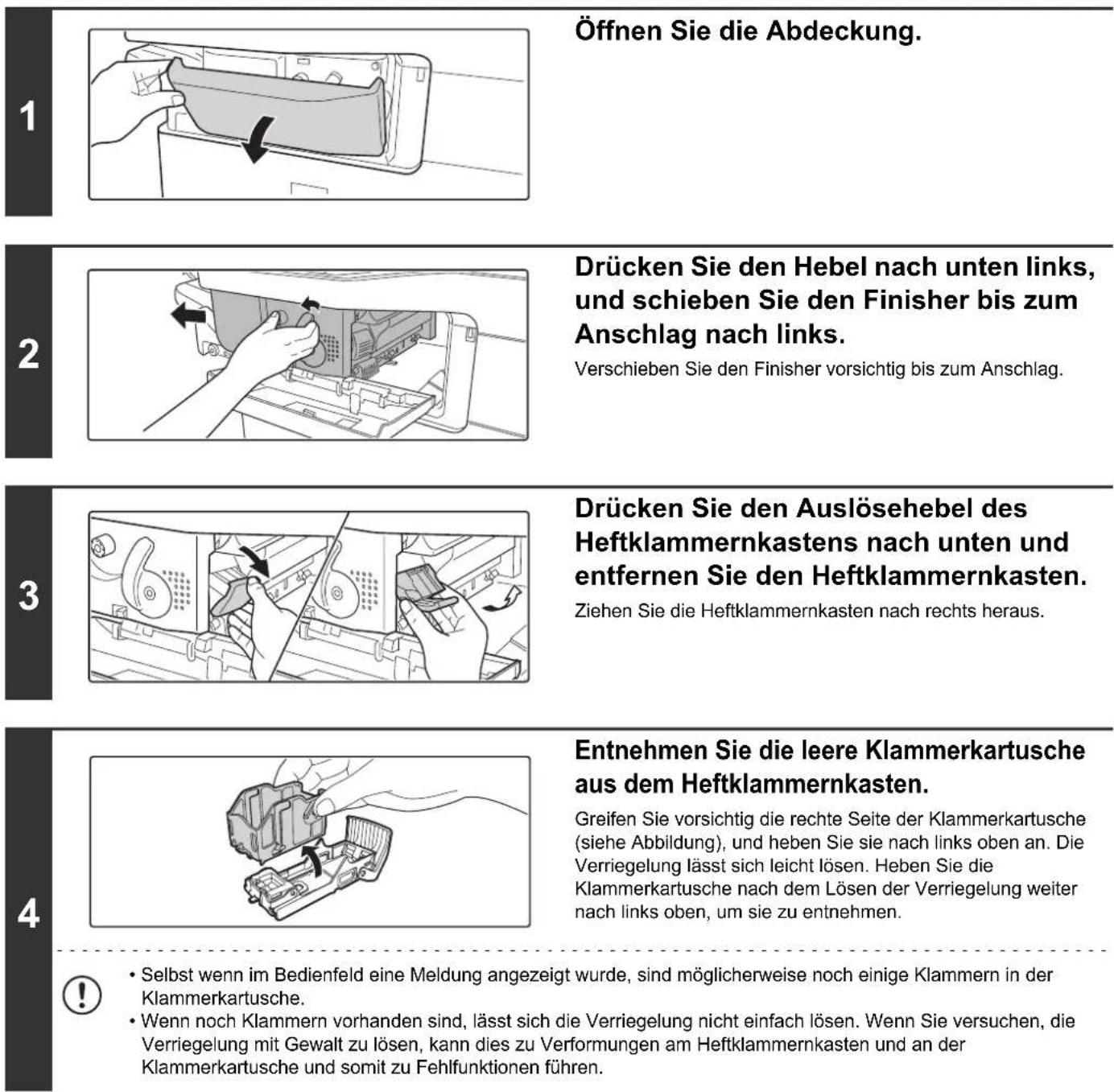 SHARP MX-C382SC - AUSTAUSCH DER KLAMMERKARTUSCHE IM FINISHER - 1
