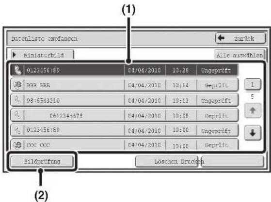 (1) Datonliste somfangen Zurück Miniaturbild Alle auswählen 0123456789 04/04/2010 10:28 Ungeprüft RBA RBA 04/04/2010 10:14 Geprüft 9876503210 04/04/2010 10:12 Ungeprüft 061234567H 04/04/2010 10:58 Geprüft 0123456789 04/04/2010 10:50 Ungeprüft CCC CCC 04/04/2010 10:50 Geprüft Bildgrüfung Löschlen Brücken (2)