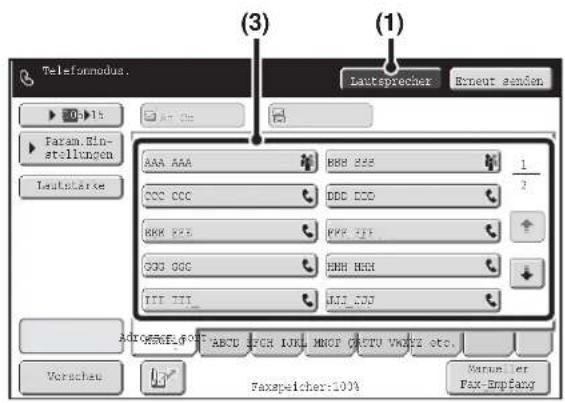 Telefonodus. (3) (1) Lautspeicher: Erneut senden AAA AAA BBB 228 1 CCC CCC DDD ECD 2 BBK 228 PPP 219 SGG GGC ENH HBI ITT 771 MLJ 570 ADROVEREL-GOFT ABCU SCCH LKR MNOI CECTU VNDVZ etc. Vorschau Faxspeicher:100% Varusier FaxSpeicher:100% Fax-EmpFancy
