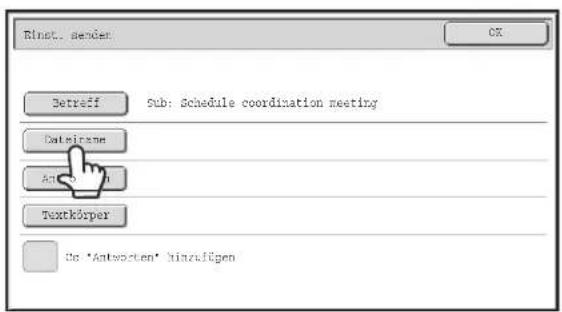 Rinst. gender. OK Betreff Sub: Schedule coordination meeting Date/range Anterpen Textkörper Do 'Anteosten' hinzufügen