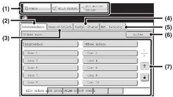 (1) Kopio BILD BISDAI DICK-MEATER-KAPLAGE (2) Datelewiederpe. Source af Template Peatpl.-Status Ext. Datengug. (3) Orderer audio. Suchen (4) (5) (6) Hauptordner Offene Ablage User 1 User 2 User 3 User 4 User 5 User 6 User 7 User 8 User 9 User 10 (7) Alle Order ABCD ESCHJ JKLMN OPERT UVWXTZ