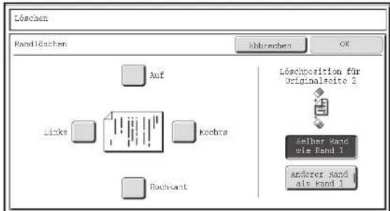 Lösechen Rand/Lösechen Abtrechen OK Auf Links Rechts Bachant Lösechposition für Originalseite 2 Selcher Rand wie Rand 1 Anderer Rand als Rand 1
