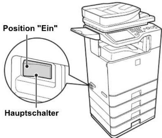 Position "Ein" Hauptschalter