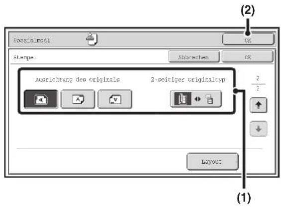 Spezialmodi Stenpe: Absochen Ausrichtung des Originals 2-seitiger Originaltyp Layout (1) (2)