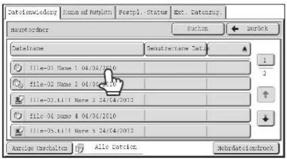 Datienwiedery Kenna auf Fostplate Fespl. Status Ext. Datenzug. Hauptordner Buchon Zurück Datelname Dehutszernames Datsun file-01 Name 1 04/04/2016 file-02 Name 2 04/04/2016 file-03.till Name 3 24/24/2013 file 04 Name 4 04/24/2016 file-05.till Name 5 24/24/2013 Ansige Umschalten Alle Datier Mehrdatieindruck