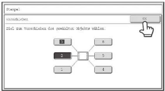 Stenpel Verschicken ziel zum Verschieben des gewählten Objekte wählen. 1 2 3 4 5 6