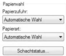 Papierwahl Papierzufuhr: Automatische Wahl Papierart: Automatische Wahl Schachtstatus...