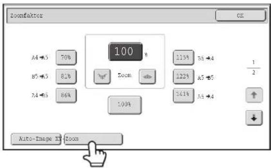Zoomfaktor A4→5 70% B5→5 81% M4→5 86% Auto-Image XY Zoom 100% Zoom 115% B5→4 122% A5→5 141% A5→4 1 2 ↓