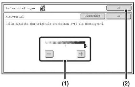 Parte-notellingen Hintergrund Abkorechen Helle Bereiche des Originals erachteinen evtl als Hintergrund. (1) (2)