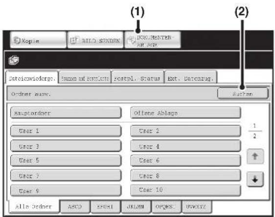 (1) Kopie BILD STANDEN DOKUERSTER AP.AGE Dateicwiedergo, Forma af Posticte, Postpl. Status Ext. Barcuzug. Orderer ausw. Sachen Asuptorder Offene Ablage User 1 User 2 User 3 User 4 User 5 User 6 User 7 User 8 User 9 User 10 Alls Order ABCD SPCH UKLMN OPQRS UWXYZ