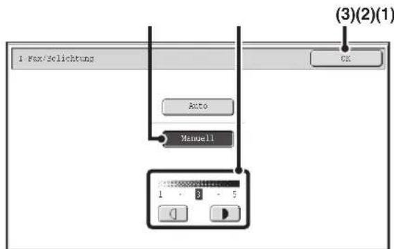 1. Fax/selichtung Auto Manuell (3)(2)(1) OK